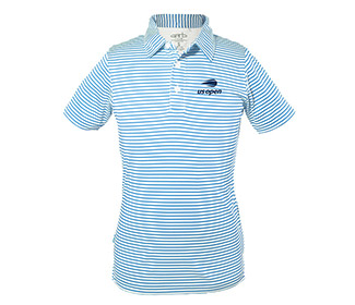 US Open '18 Carson Striped Polo (B) Lt Blue