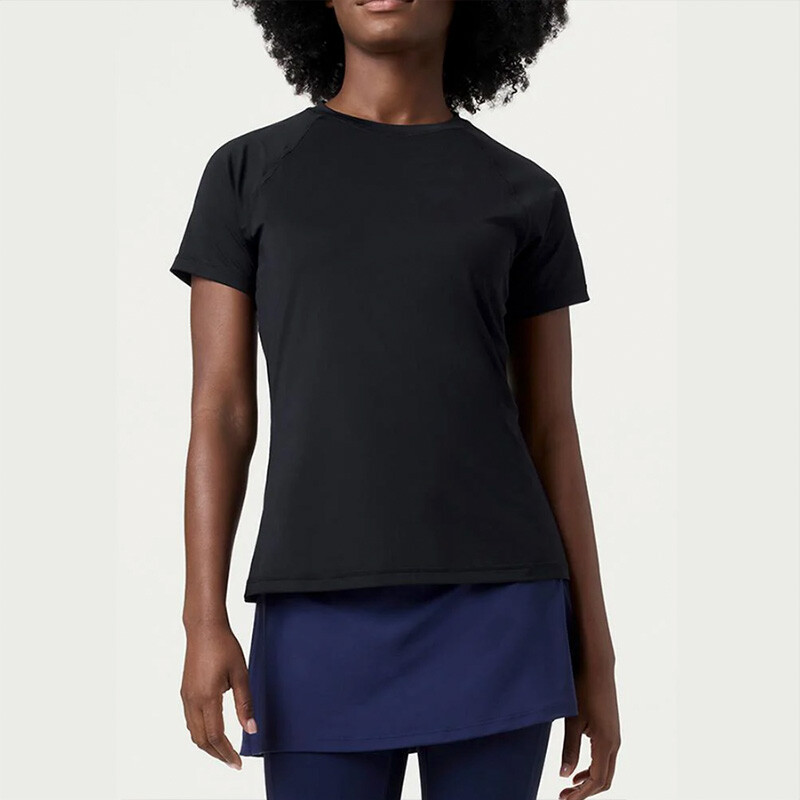 FILA Essentials Mesh Back Short Sleeve Top (W) (Black)