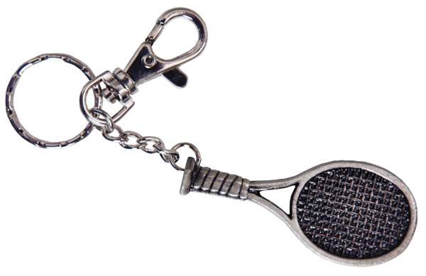 Pewter Racquet Keychain